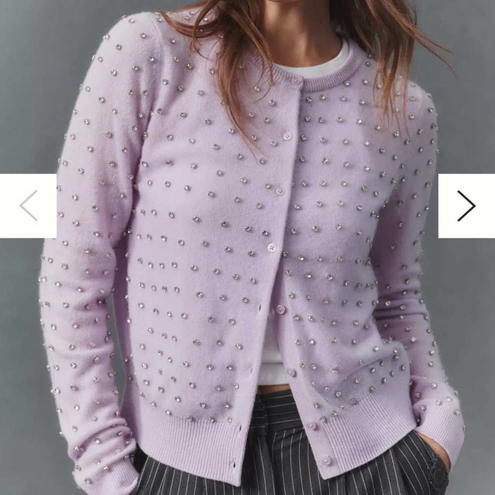 Juliet Cashmere Sweater by Anthropologie, lilac ice